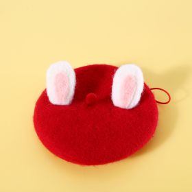 Pet Cat Small And Medium Size Felt Rabbit Ears Beret Rabbit Headwear Warm Hat